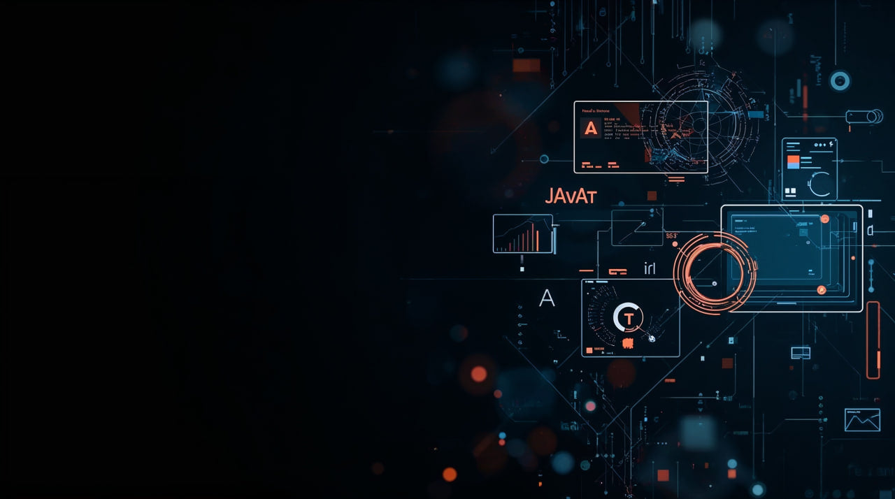 Futuristic interface with digital elements on a dark background